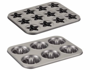 Cake Boss 12-Cup Star Molded Cookie Pan and 6-Cup Mini Fluted Mold Pan