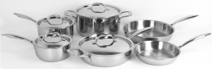 Onedia Cookware 10-piece stainless steel tri-ply set